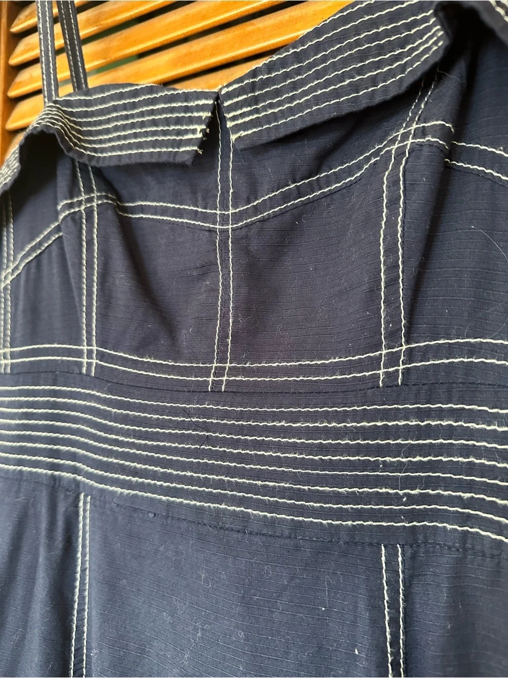 Anthropologie Maeve Navy Blue Sailor Retro Sundress with Contrast Stitching XS - Picture 6 of 11